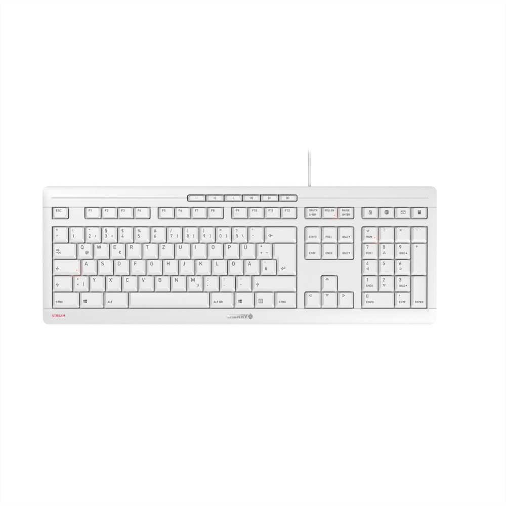 CHERRY STREAM KEYBOARD Kabelgebundene Tastatur weiß/grau
