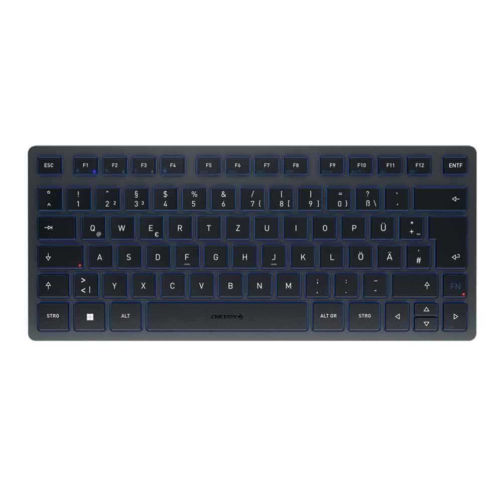 Cherry KW 7100 MINI BT, Kompakte Multi-Device-Tastatur slate blue
