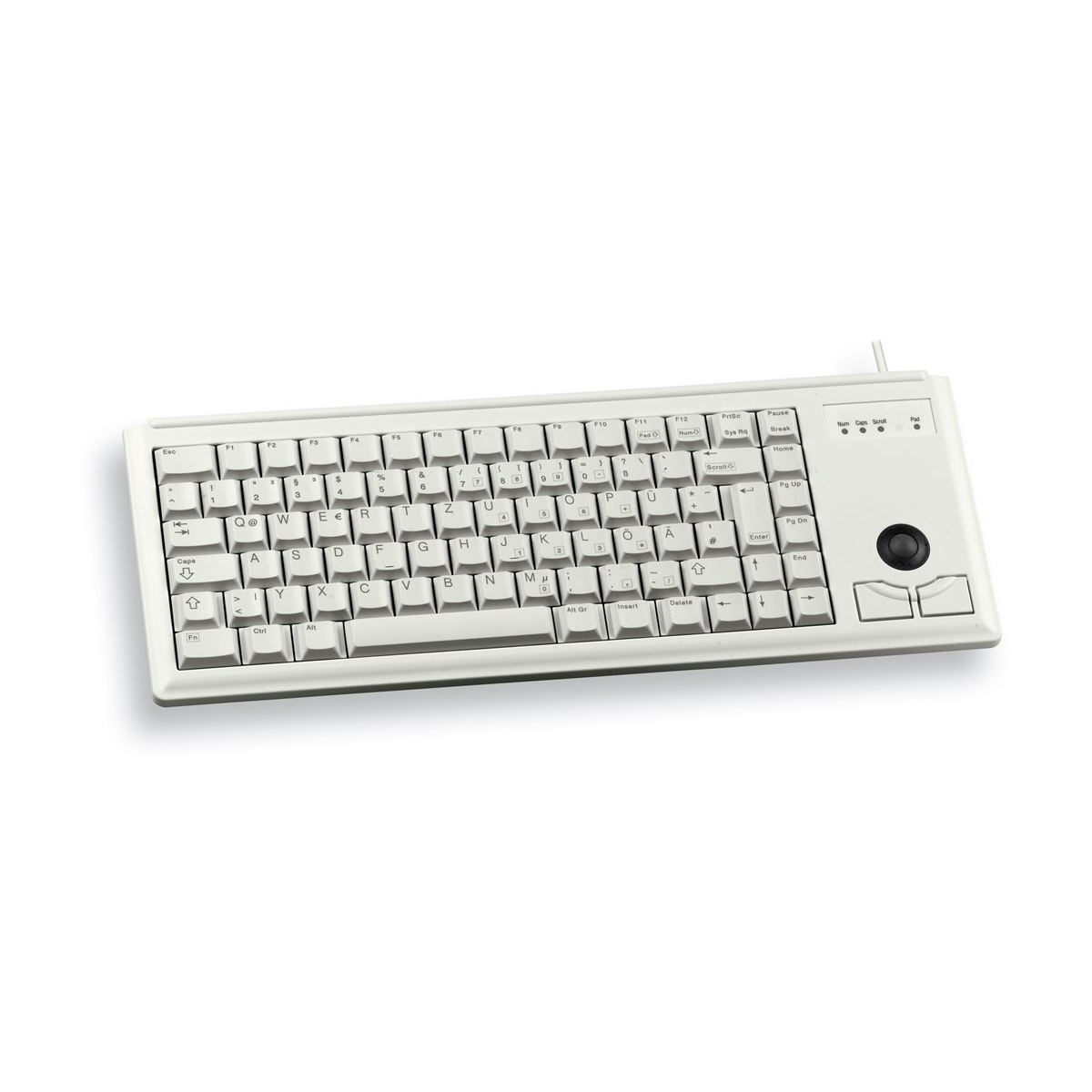 Cherry G84-4400 Kompakttastatur mit Trackball grau