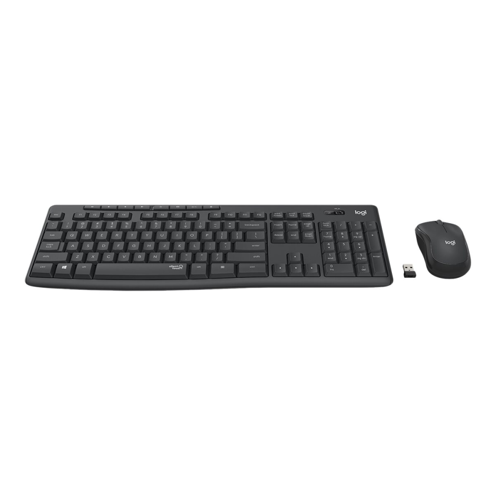 Logitech MK295 kabelloses Tastatur-Maus-Set mit SilentTouch-Technologie graphit