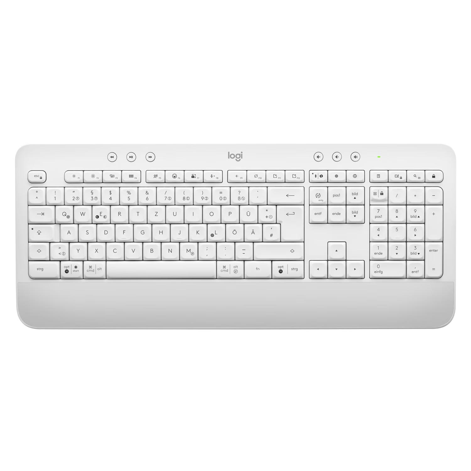 Logitech Signature K650 Comfort kabellose Tastatur mit Handballenauflage weiß
