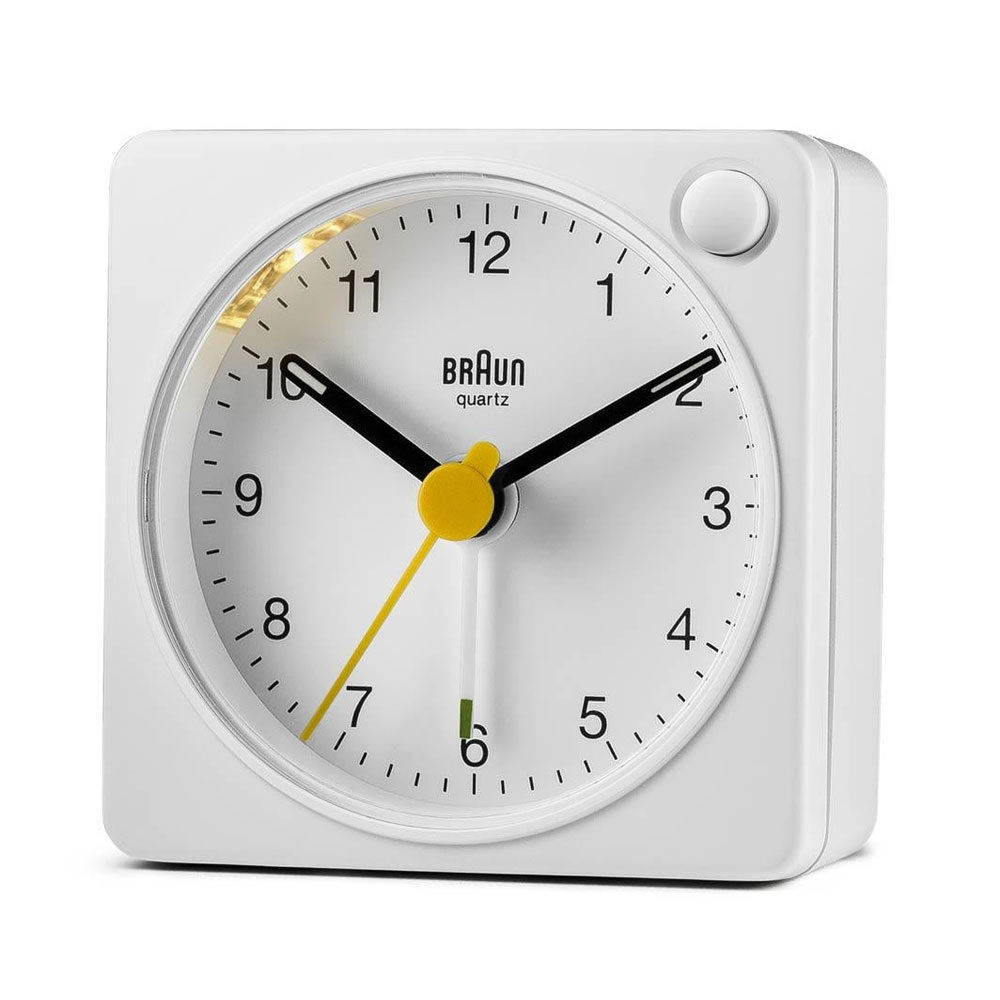 Braun BC02XW klassischer analoger Quarz-Reisewecker weiß