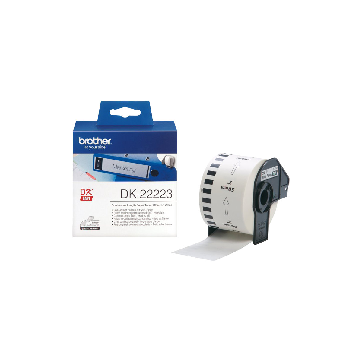 Brother DK-22223 Endlosetiketten schwarz/weiß