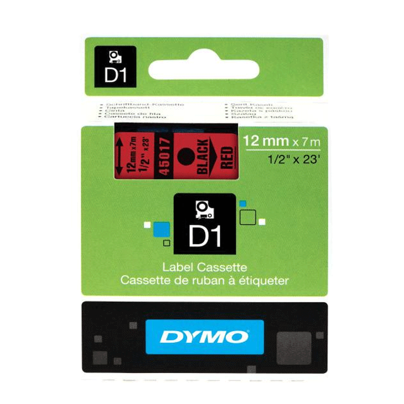 Dymo Schriftband 45017 rot/schwarz