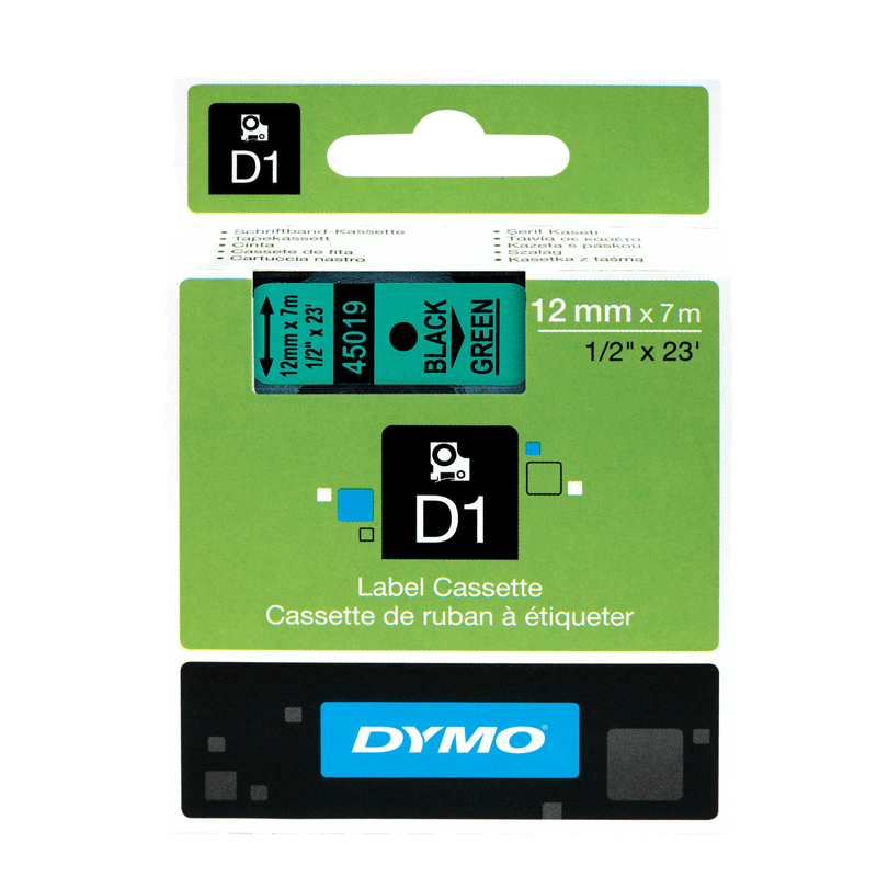 Dymo Schriftband 45019 grün/schwarz (S0720590)