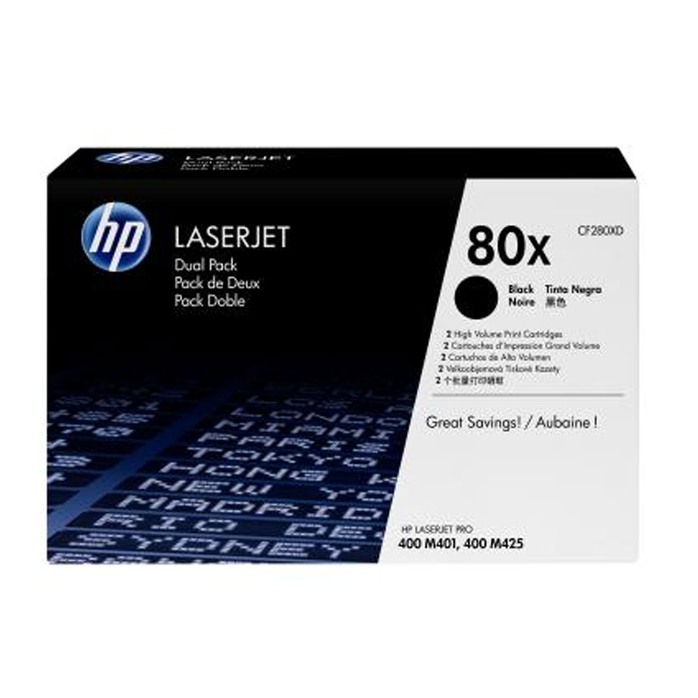 HP CF280XD No.80X Toner Doppelpack schwarz