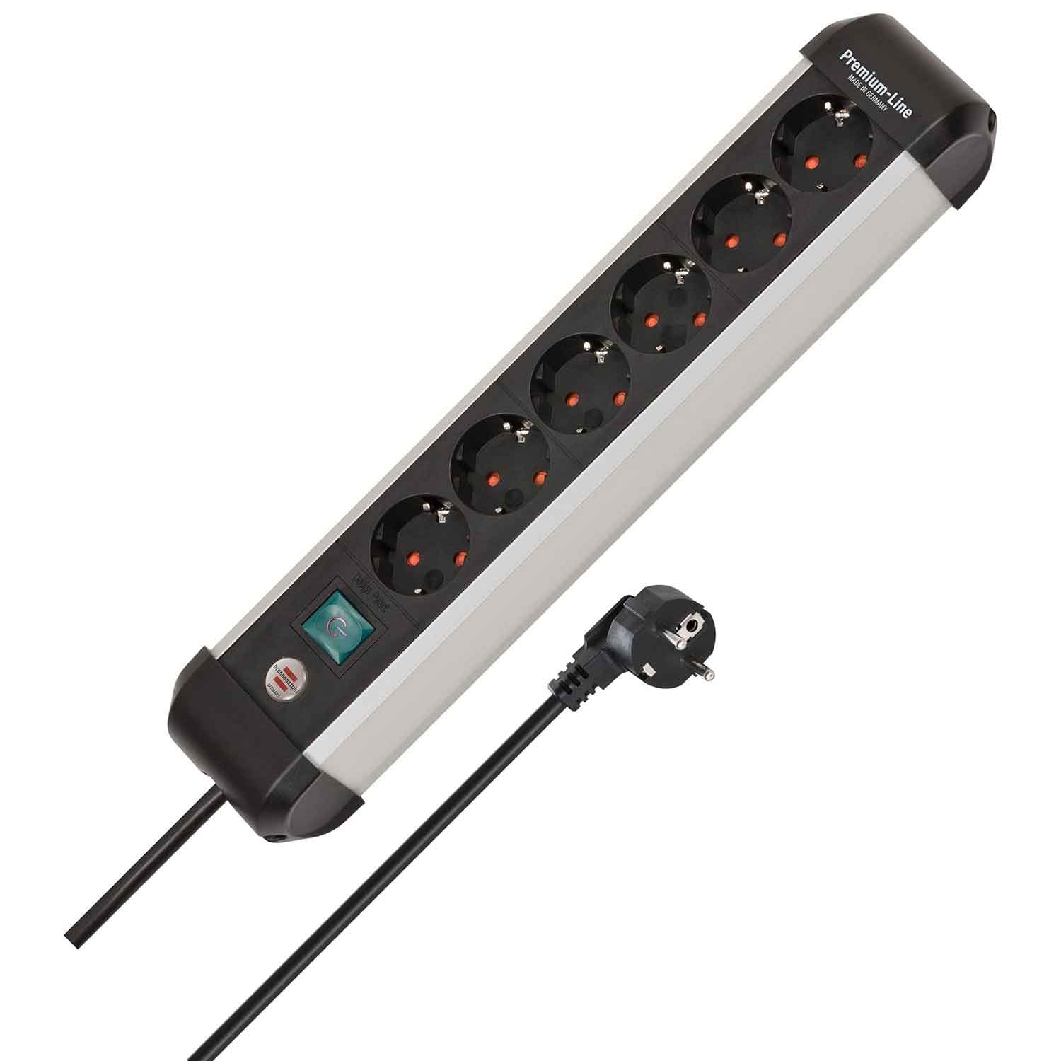 Brennenstuhl Premium-Alu-Line Steckdosenleiste 6-fach 3m