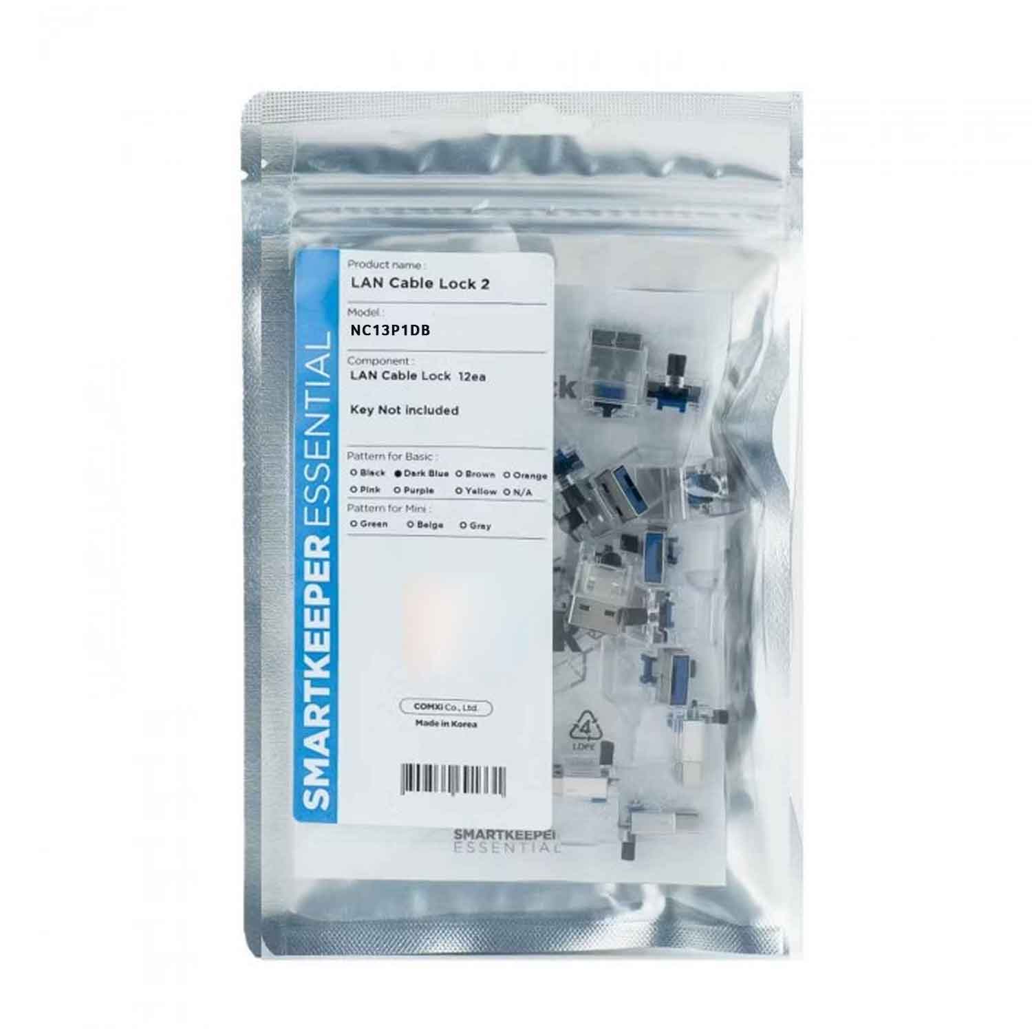 SmartKeeper NC13P1DB LAN Kabelschloss 2 12 Stück dunkelblau