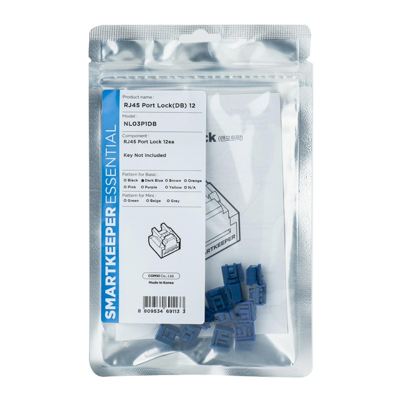 SmartKeeper NL03P1DB RJ45 Port Blocker 12 Stück dunkelblau