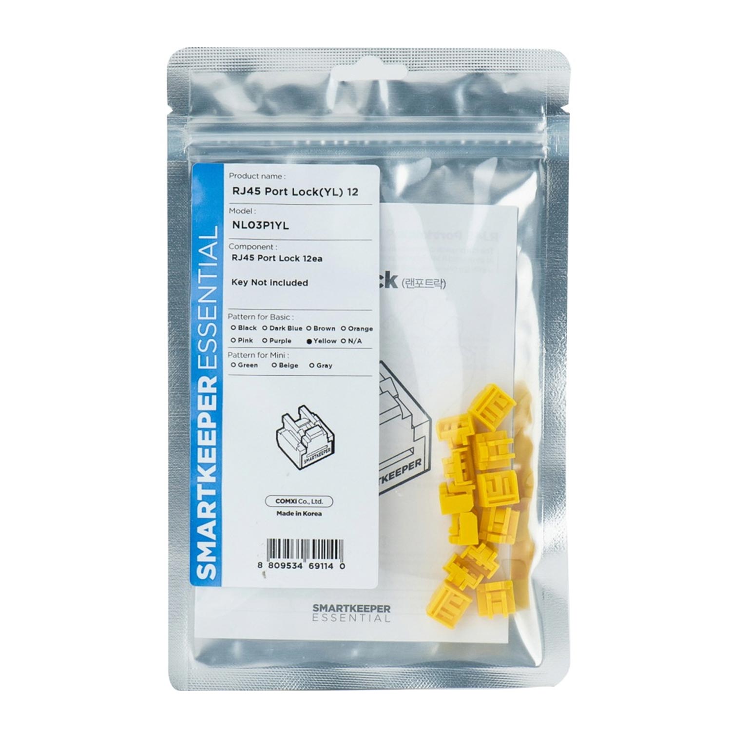 SmartKeeper NL03P1YL RJ45 Port Blocker 12 Stück gelb