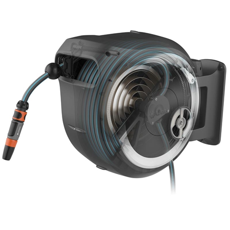 GARDENA 18632-20 Wand-Schlauchbox RollUp XL (weiß) 35 m