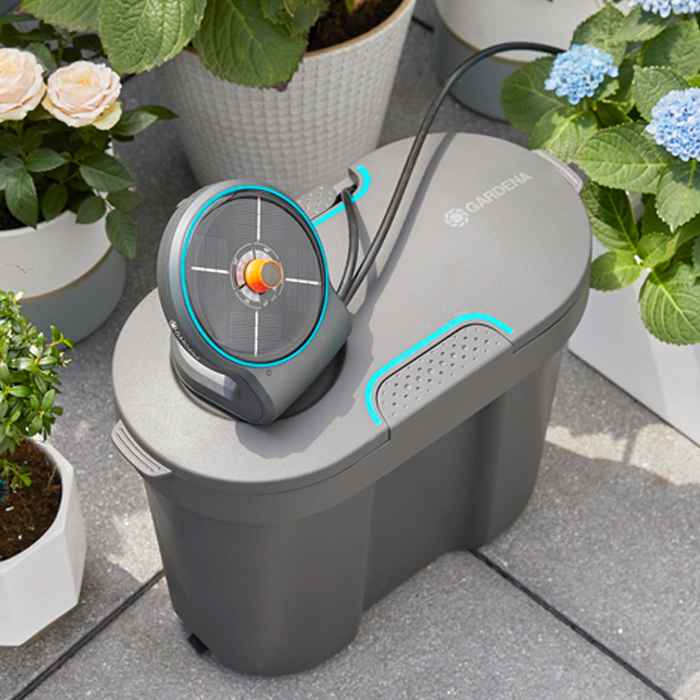 GARDENA 13301-20 Solar-Bewässerung AquaBloom Set inkl. Wasserreservoir