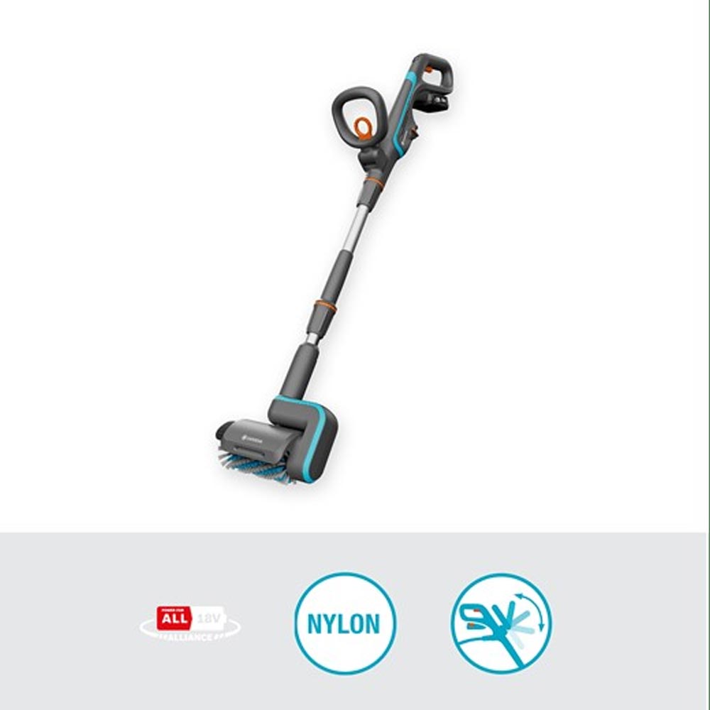 GARDENA 14841-20 Akku-Multi-Reiniger AquaBrush Patio 03/18V P4A Ready-To-Use Set