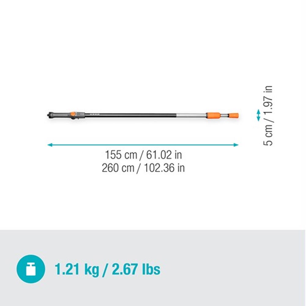 GARDENA 18804-20 Cleansystem Teleskop-Stiel M-XL, 155 - 260 cm