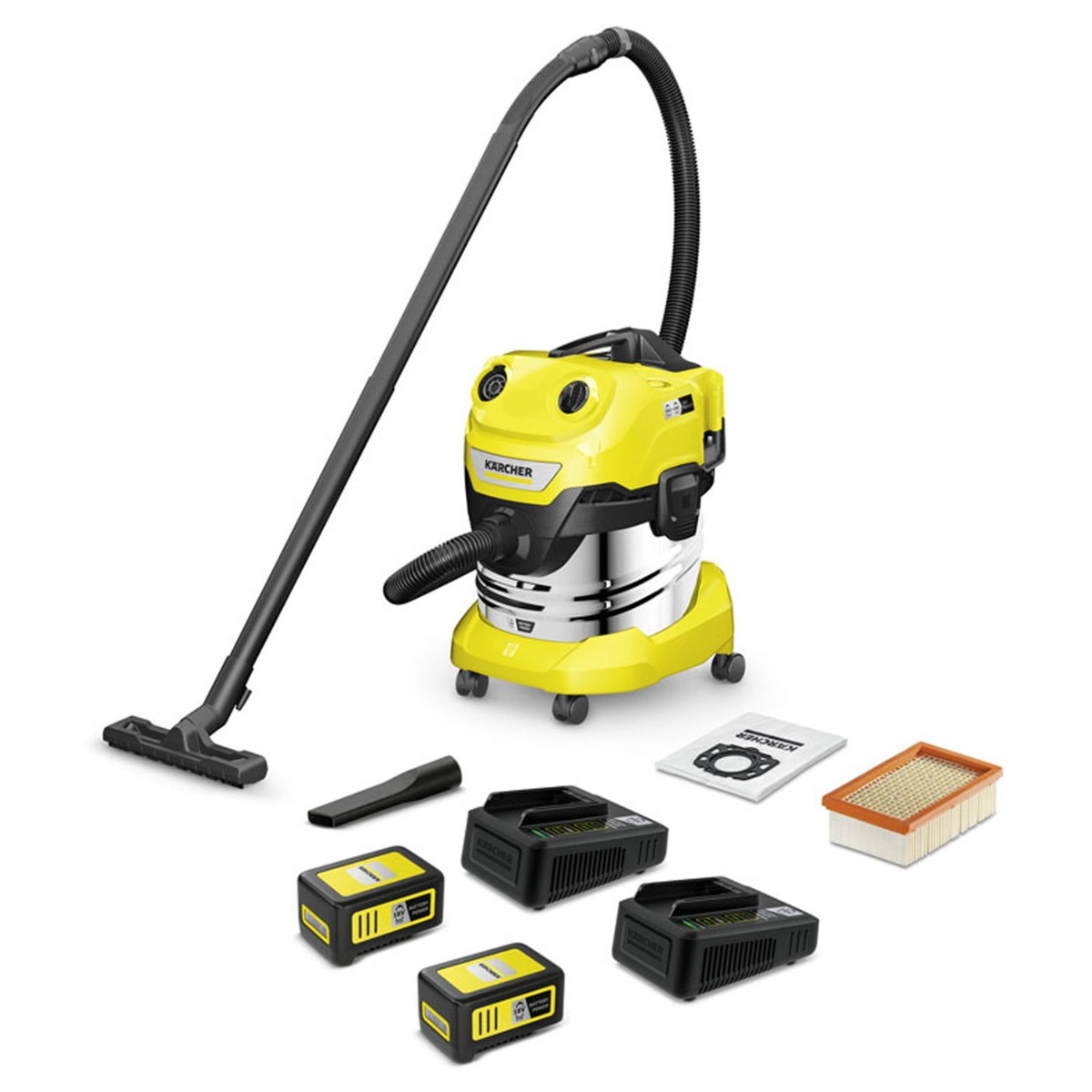 Kärcher WD 4-18 S Dual Battery Set V-20/22 Akku-Nass-/Trockensauger