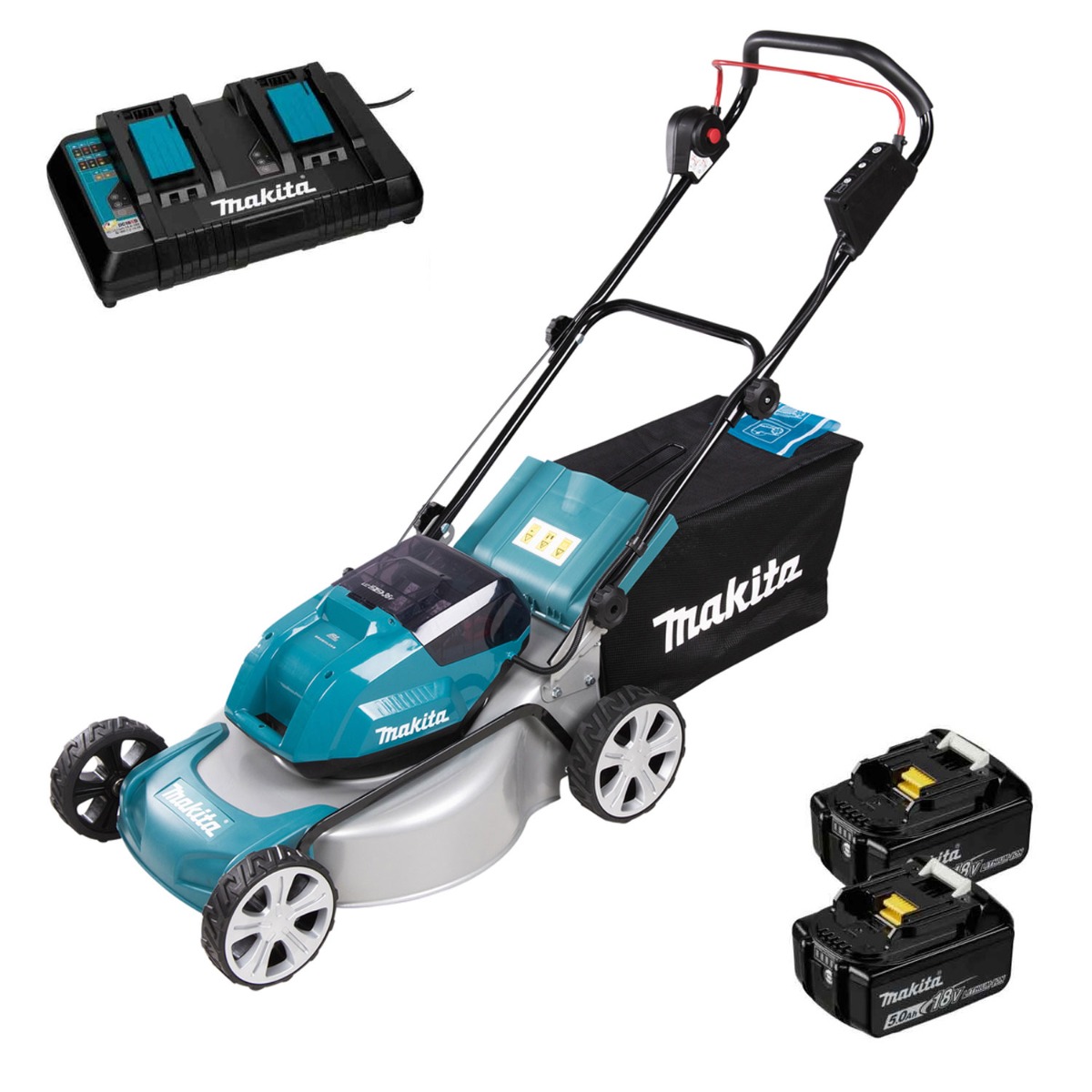 Makita DLM463PT2 Akku-Rasenmäher