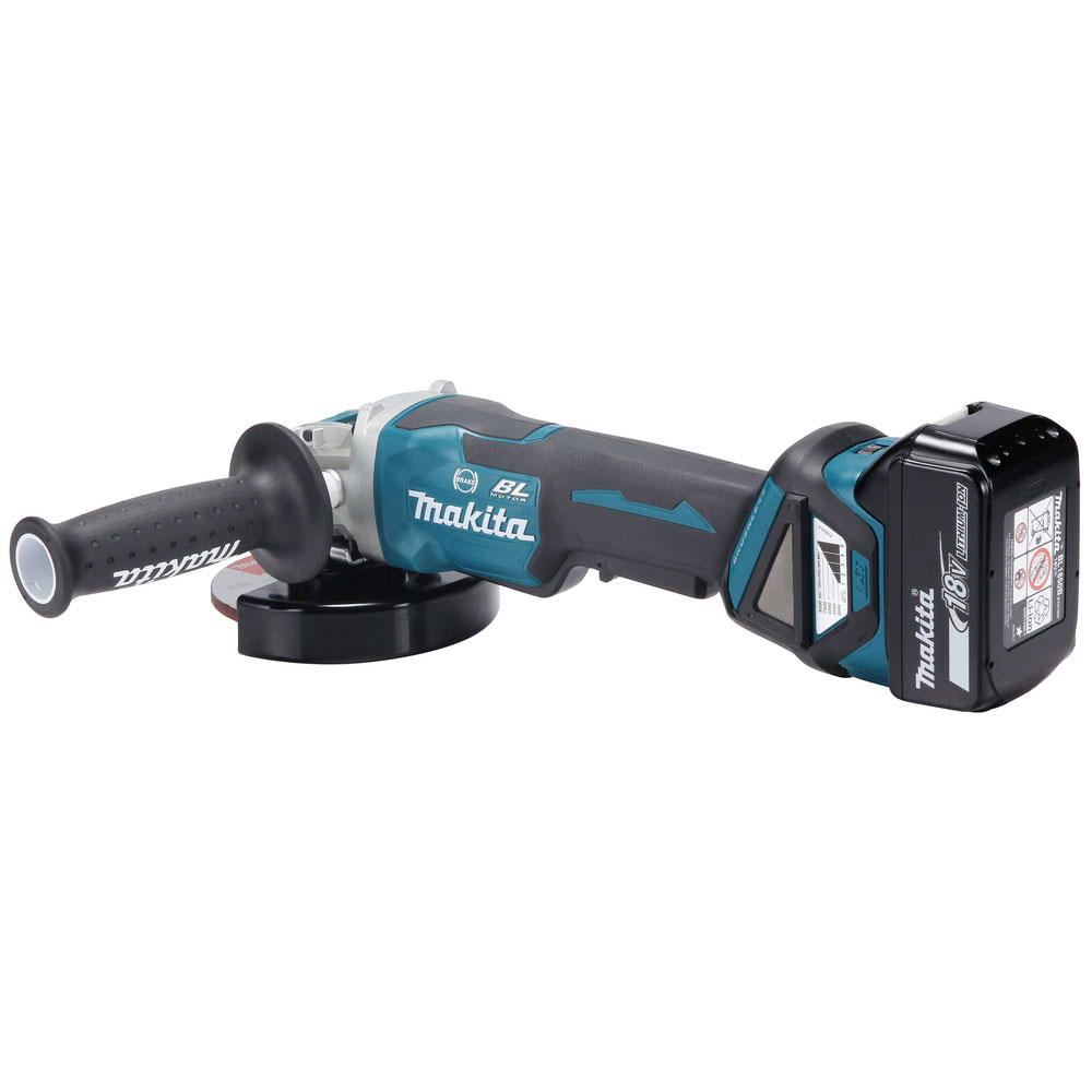 Makita DGA519RTJ Akku-Winkelschleifer 18V (mit 2 Akkus 5,0Ah, mit Ladegerät)
