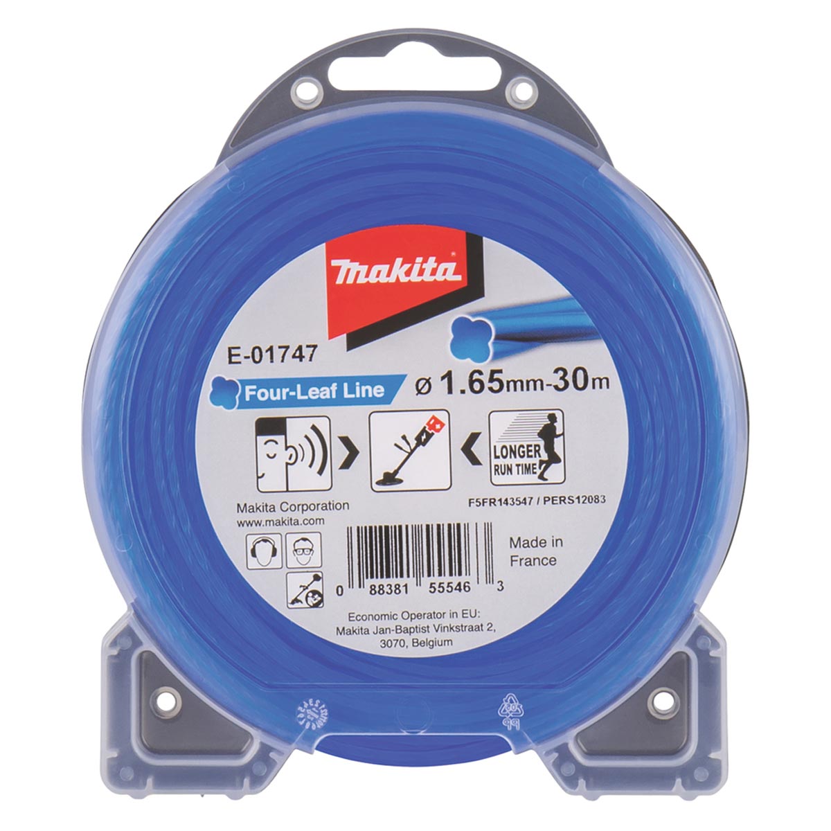 Makita E-01747 Mähfaden Four-Leaf 1,65mm x 30m blau