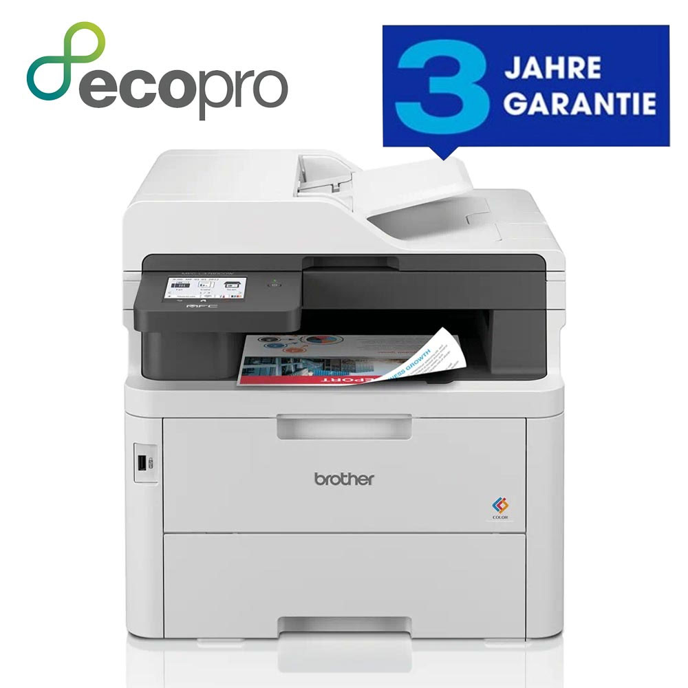 Brother MFC-L3760CDW 4-in-1 Farb-Multifunktionsgerät mit LAN/WLAN und Duplexdruck 
