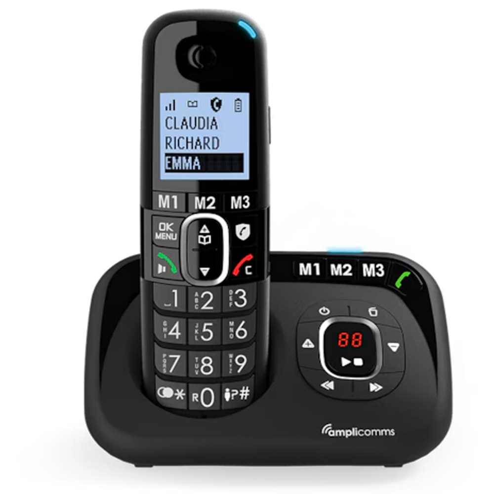 Audioline BigTel 1580 DECT-Telefon mit Anrufbeantworter schwarz