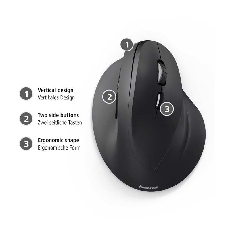 Hama Vertikale, ergonomische Funkmaus 