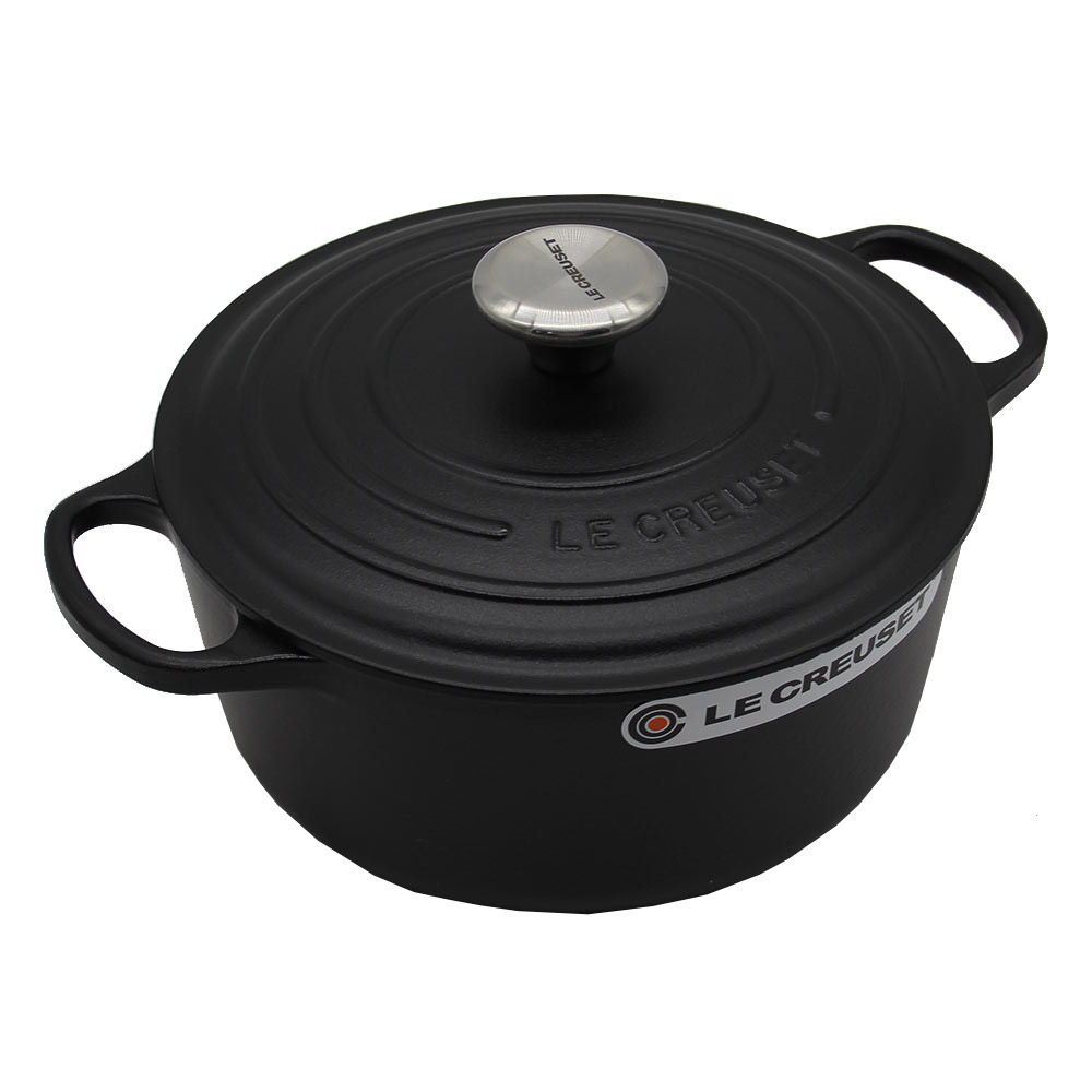 Le Creuset Bräter Signature Rund Gusseisen Schwarz 24cm