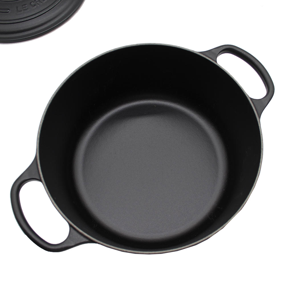 Le Creuset Bräter Signature Rund Gusseisen Schwarz 24cm
