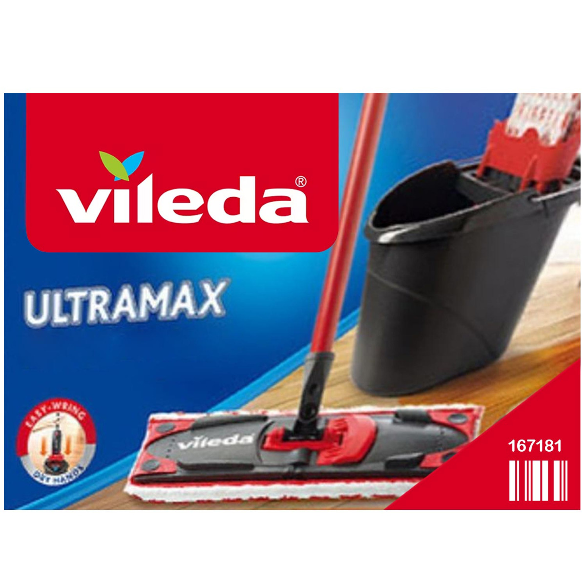 Vileda Wischer ULTRAMAX 2in1 Box inkl. Bodenreiniger schwarz/rot