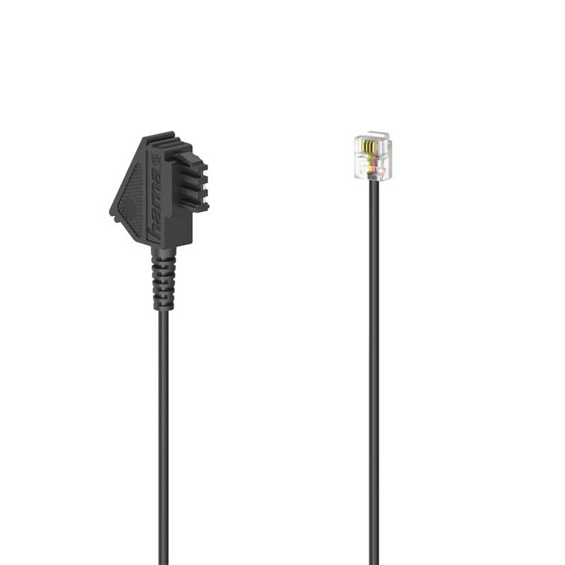 Hama Telefonkabel, TAE-F-Stecker - Modular-Stecker 6p4c, 6 m, Schwarz