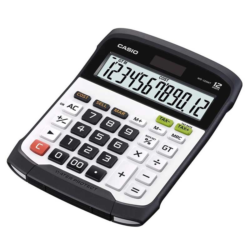 Casio WD-320MT Werkstatt-Taschenrechner (spritzwasser-/staubgeschützt) - weiß/schwarz
