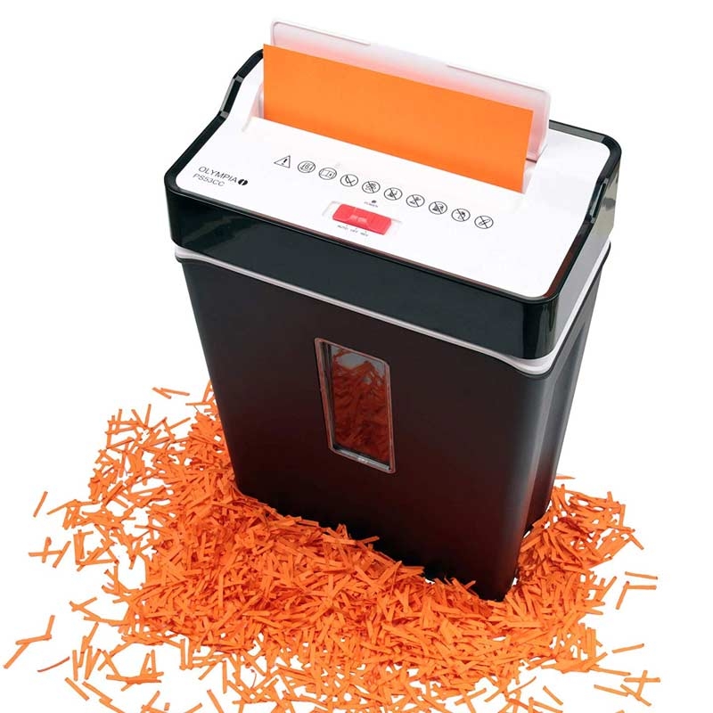 Olympia PS 53 CC Aktenvernichter P4 (Papierschredder, Partikelschnitt, 6 Blatt) - schwarz