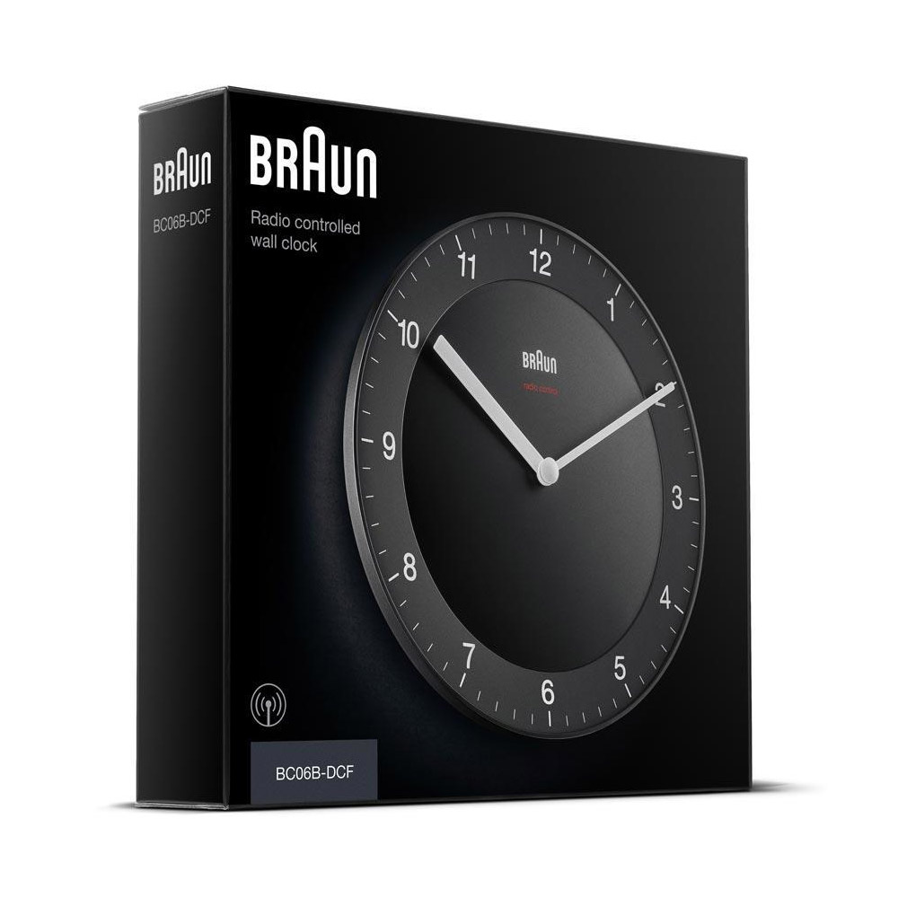 Braun BC06B-DCF Funkwanduhr schwarz