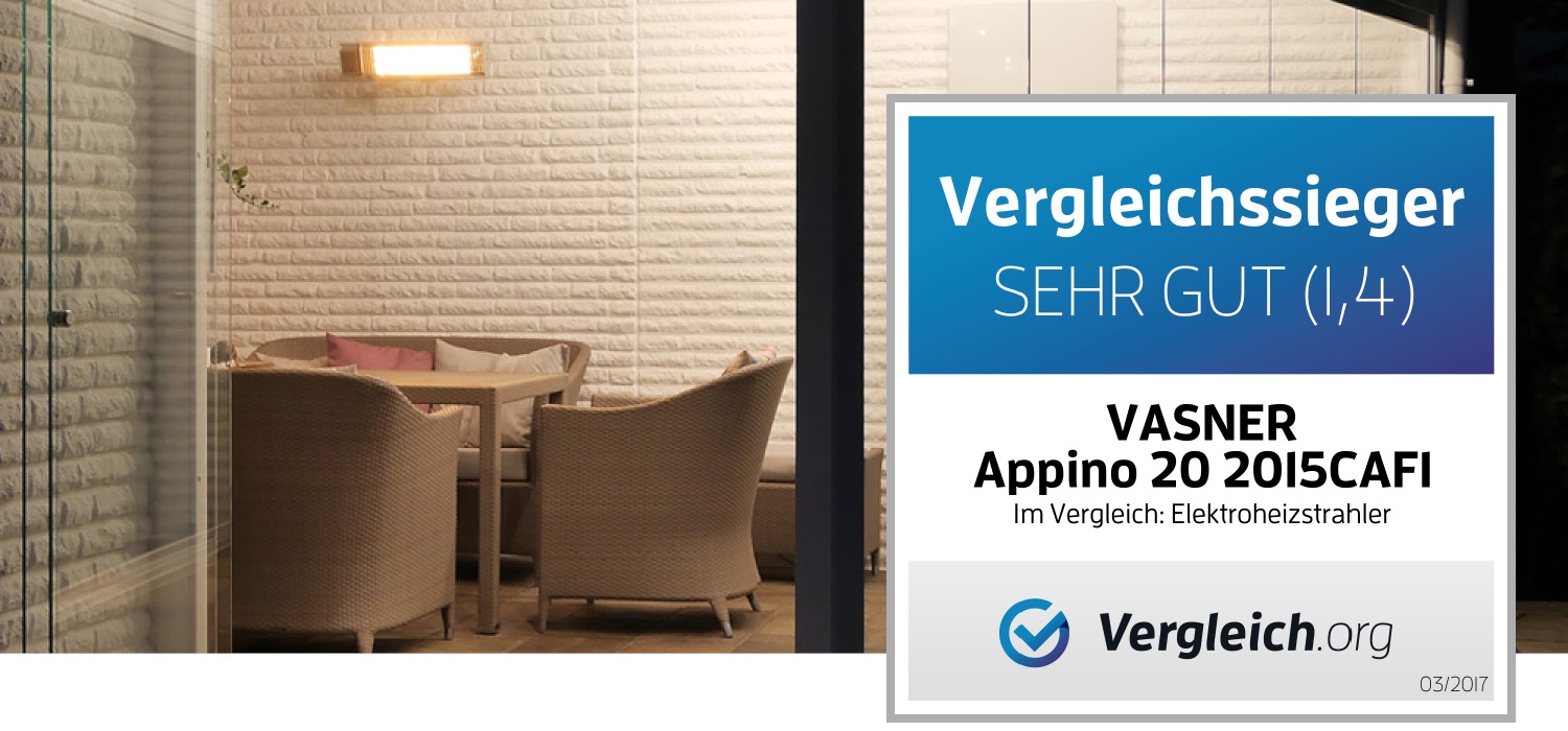 Vasner Infrarot Heizstrahler Appino 20 silber