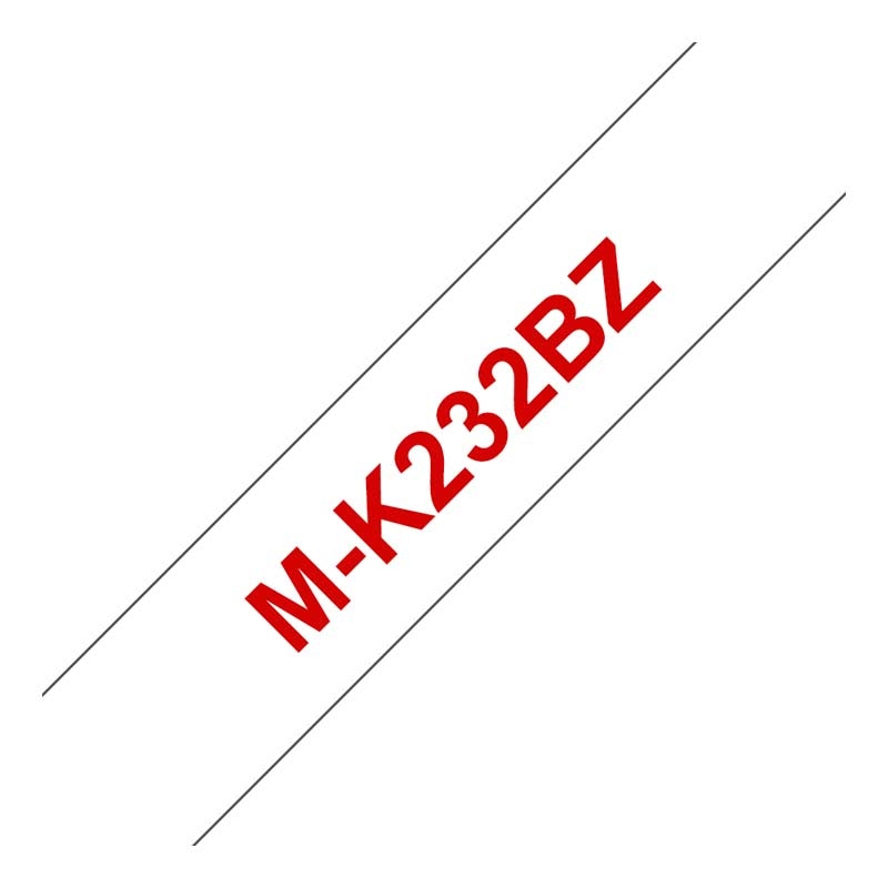 Brother MK-232 P-touch rot auf weiß 12mm