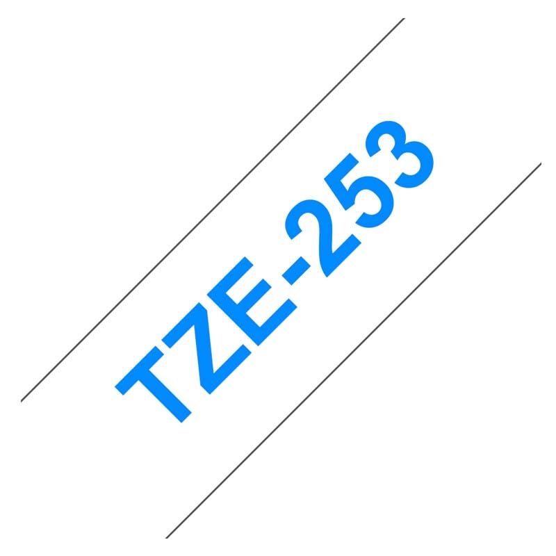 Brother TZe-253 Schriftband P-touch blau auf weiss 24mm