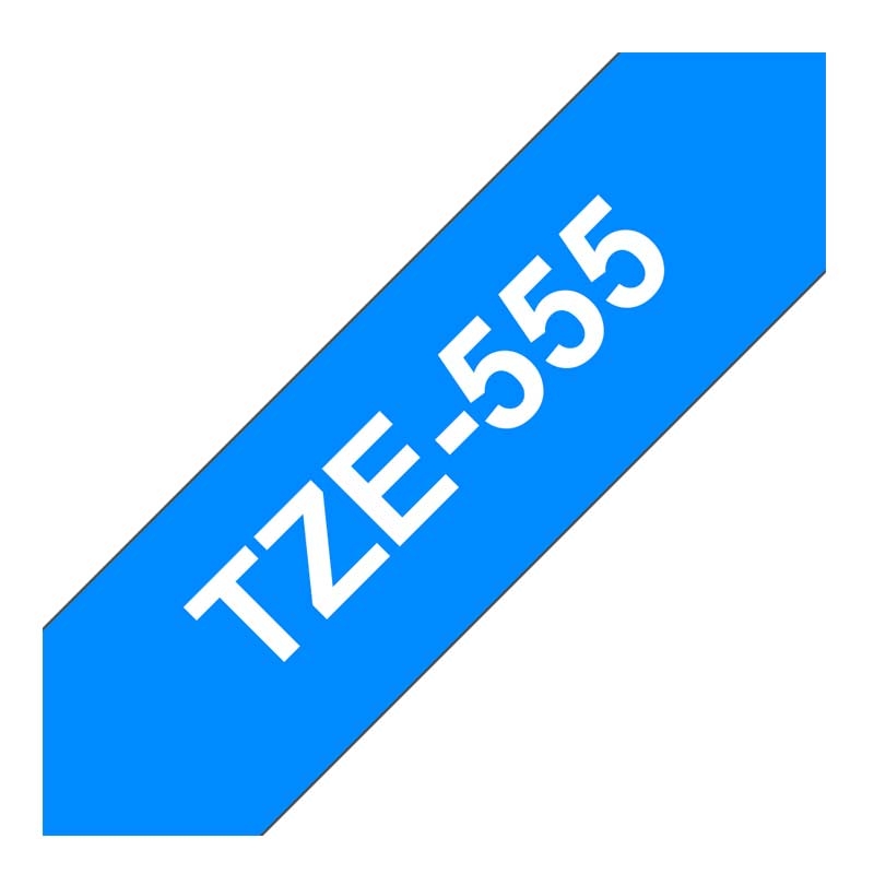 Brother TZe-555 Schriftband P-touch weiß auf blau 24mm