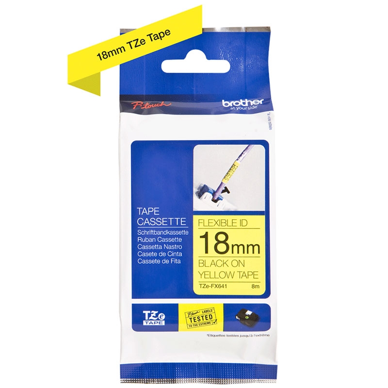 Brother TZEFX641 P-Touch schwarz auf gelb 18mm